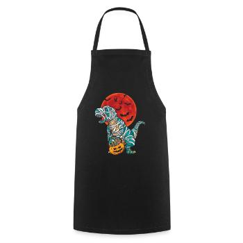 Dinosaur Mummy Pumpkin Lazy Creepy Halloween - Cooking Apron - black - Front - AI Model Male 185 dark (185cm)