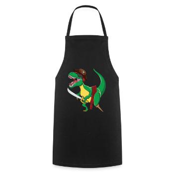 Dinosaur Jolly Pirate Decor Lazy Halloween - Cooking Apron - black - Front - AI Model Male 185 dark (185cm)