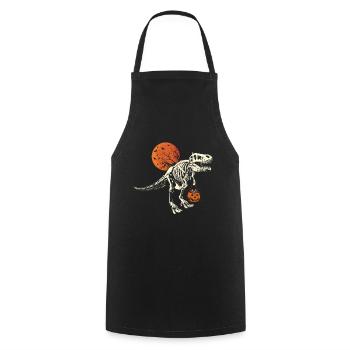 Dinosaure Squelette Citrouille Paresseux Creepy Halloween - Tablier de cuisine - noir - Devant - AI Model Male 185 dark (185cm)