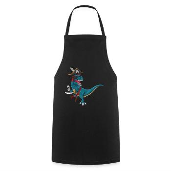 Cool Dinosaur Jolly Pirate Decor Lazy Halloween - Cooking Apron - black - Front - AI Model Male 185 dark (185cm)