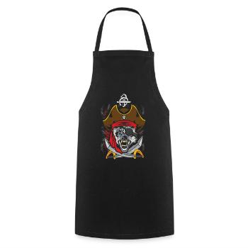 Wolf Jolly Pirate Decor Lazy Halloween - Cooking Apron - black - Front - AI Model Male 185 dark (185cm)