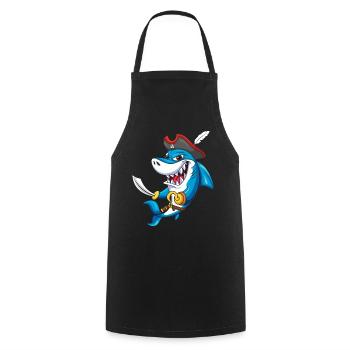 Cool Shark Pirate Decor Lazy Halloween - Cooking Apron - black - Front - AI Model Male 185 dark (185cm)