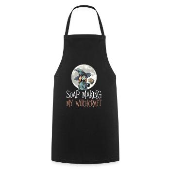 Seife machen Halloween Seifensieder Spruch - Kochschürze - Schwarz - Vorne - AI Model Male 185 dark (185cm)