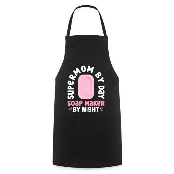 Seife machen Mama Seifensieder Spruch Mutter - Kochschürze - Schwarz - Vorne - AI Model Male 185 dark (185cm)