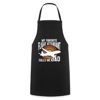 Flight Attendant Papa Stewardess Flight Attendant - Cooking Apron - black - Front - AI Model Male 185 dark (185cm)