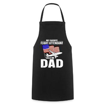 Flight Attendant Papa Stewardess Flight Attendant - Cooking Apron - black - Front - AI Model Male 185 dark (185cm)