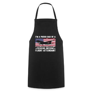 Flight Attendant Papa Stewardess Flight Attendant - Cooking Apron - black - Front - AI Model Male 185 dark (185cm)
