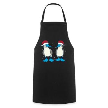 Blue-footed booby Christmas - Cooking Apron - black - Front - AI Model Male 185 dark (185cm)