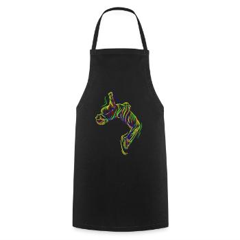 Parkour, Freerunning, Backflip, Freestyle, Acrobaties - Tablier de cuisine - noir - Devant - AI Model Male 185 dark (185cm)