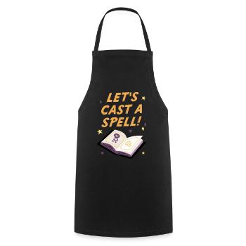 Lets cast a spell, Halloween - Cooking Apron - black - Front - AI Model Male 185 dark (185cm)