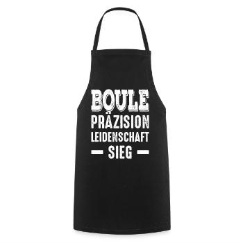 Boule Präzision Leidenschaft Sieg! Bouler Spruch - Kochschürze - Schwarz - Vorne - AI Model Male 185 dark (185cm)