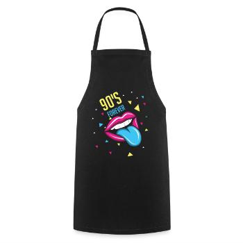 Vibe 90er Karneval 90 Retro Party Jahr 1990 - Kochschürze - Schwarz - Vorne - AI Model Male 185 dark (185cm)