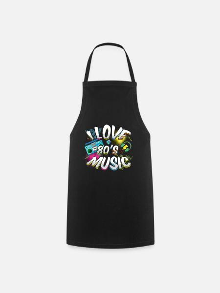 Musik 80er Jahre Karneval 80er Jahre Retro Party Jahr 1980 - Kochschürze - Schwarz