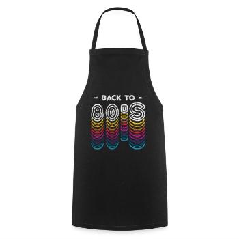 Back 80s Carnival 80s Retro Party 1980 - Cooking Apron - black - Front - AI Model Male 185 dark (185cm)