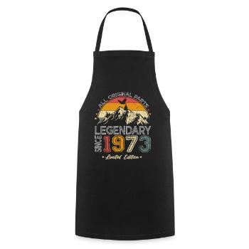 1973 Jahrgang Vintage Retro Geburtstag Geschenk - Kochschürze - Schwarz - Vorne - AI Model Male 185 dark (185cm)