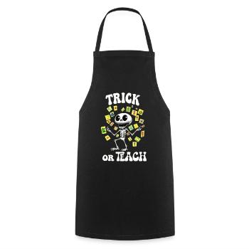 Funny skeleton celebrates Halloween in school - Cooking Apron - black - Front - AI Model Male 185 dark (185cm)