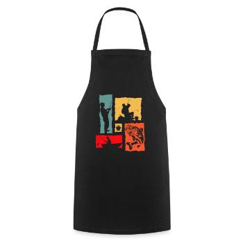 Angler Retro Boat Angler - Cooking Apron - black - Front - AI Model Male 185 dark (185cm)