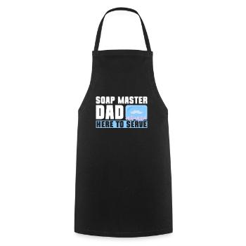 Soap making father soap boiler saying dad - Cooking Apron - black - Front - AI Model Male 185 dark (185cm)