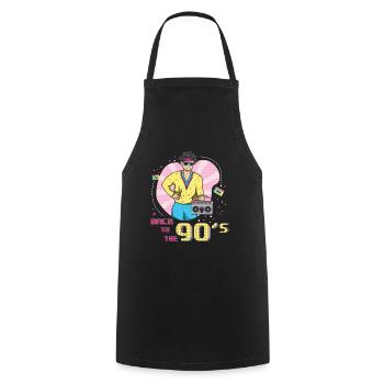 90er Jahre Musik Cool 90 Retro Party Jahr 1990 - Kochschürze - Schwarz - Vorne - AI Model Male 185 dark (185cm)