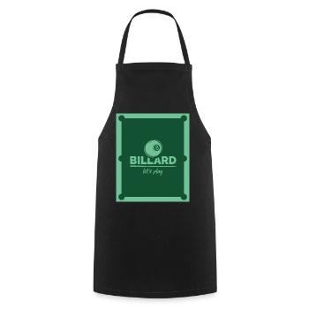Billiards Pool Table Symbol 8-ball Graphic Club - Cooking Apron - black - Front - AI Model Male 185 dark (185cm)