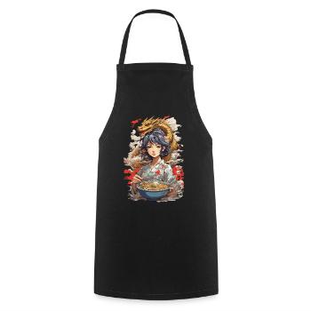 Ramen Soupes Dragon Esthétique & Anime Otaku Art - Tablier de cuisine - noir - Devant - AI Model Male 185 dark (185cm)