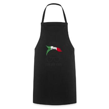 Italian Girl - Kochschürze - Schwarz - Vorne - AI Model Male 185 dark (185cm)