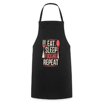Eat Sleep Fucking Repeat Sport Typografie - Kochschürze - Schwarz - Vorne - AI Model Male 185 dark (185cm)