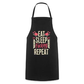 Eat Sleep Fucking Repeat Sport Typografie - Kochschürze - Schwarz - Vorne - AI Model Male 185 dark (185cm)