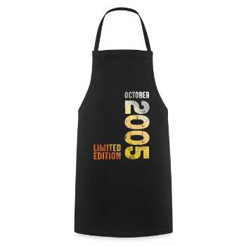 Since 2005 October Year 2005 Retro Vintage 2005 - Cooking Apron - black - Front - AI Model Male 185 dark (185cm)
