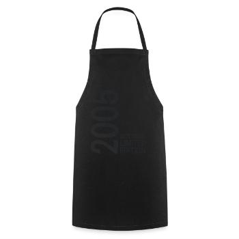 On October 2005 Year 2005 Retro Vintage 2005 - Cooking Apron - black - Front - AI Model Male 185 dark (185cm)