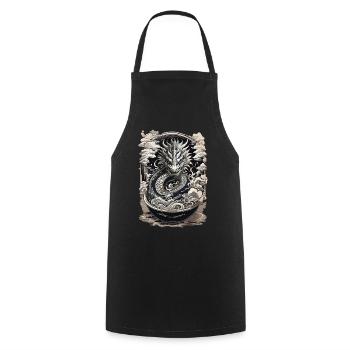 Drachen & Ramen Suppe Asiatische Retro Kunst - Kochschürze - Schwarz - Vorne - AI Model Male 185 dark (185cm)