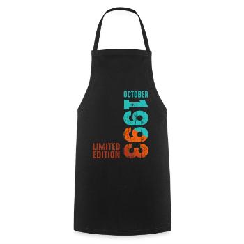 Since October 1993 Year 1993 Retro Edition - Cooking Apron - black - Front - AI Model Male 185 dark (185cm)