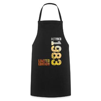 Since 1983 October Year 1983 Retro Vintage 1983 - Cooking Apron - black - Front - AI Model Male 185 dark (185cm)