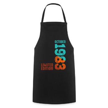 Since October 1983 Year 1983 Retro Edition - Cooking Apron - black - Front - AI Model Male 185 dark (185cm)