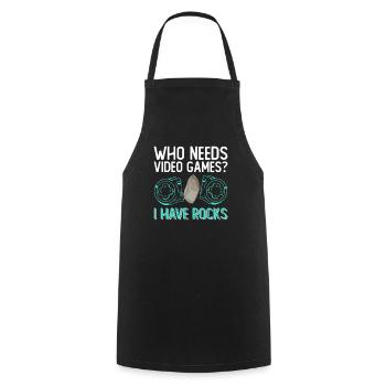 Geologist Children Stone Collector Stones Geology Boy - Cooking Apron - black - Front - AI Model Male 185 dark (185cm)
