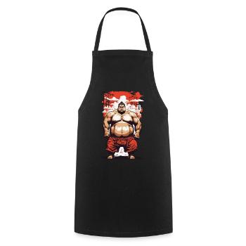 Lutteur de sumo Esthétique des arts martiaux japonais - Tablier de cuisine - noir - Devant - AI Model Male 185 dark (185cm)