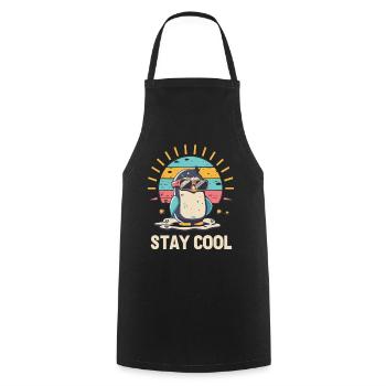 Chillen mit Stil: Pinguin-Edition - Kochschürze - Schwarz - Vorne - AI Model Male 185 dark (185cm)