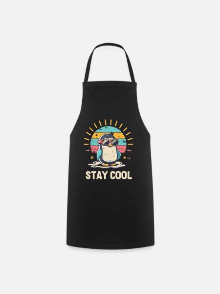 Chillen mit Stil: Pinguin-Edition - Kochschürze - Schwarz