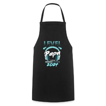 Papa Level Loading 2024 - Cooking Apron - black - Front - AI Model Male 185 dark (185cm)