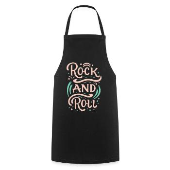 Rock And Roll Rock Statement Motto - Kochschürze - Schwarz - Vorne - AI Model Male 185 dark (185cm)