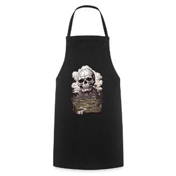 Landschaft & Totenkopf Okkulte Ästhetik - Kochschürze - Schwarz - Vorne - AI Model Male 185 dark (185cm)