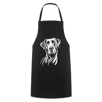 Elegance in White: The Labrador Portrait - Cooking Apron - black - Front - AI Model Male 185 dark (185cm)
