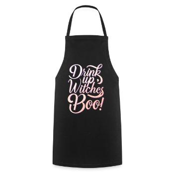 Drink Up Witches Boo Lustiger Halloween Spruch - Kochschürze - Schwarz - Vorne - AI Model Male 185 dark (185cm)