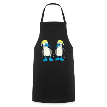 Blue-footed booby Christmas - Cooking Apron - black - Front - AI Model Male 185 dark (185cm)