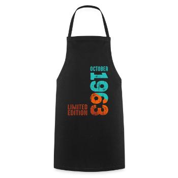 Since October 1963 Year 1963 Retro Edition - Cooking Apron - black - Front - AI Model Male 185 dark (185cm)
