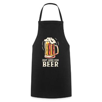 Just here for Beer Biertrinker Bierliebhaber - Kochschürze - Schwarz - Vorne - AI Model Male 185 dark (185cm)