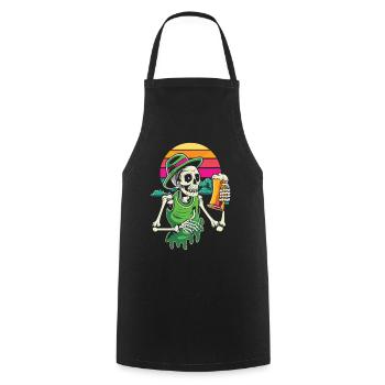 Plaisir de la bière d’Halloween avec squelette, le festival s’éveille - Tablier de cuisine - noir - Devant - AI Model Male 185 dark (185cm)