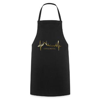 Istanbul Skyline Heartbeat Turquie J’aime Türkiye - Tablier de cuisine - noir - Devant - AI Model Male 185 dark (185cm)