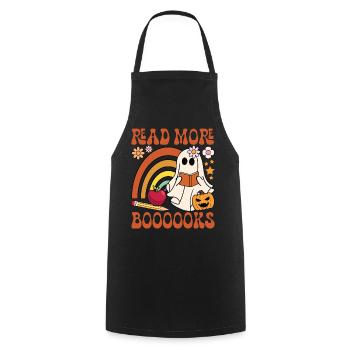 Read More Books - Cooking Apron - black - Front - AI Model Male 185 dark (185cm)
