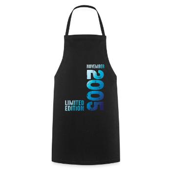 Year 2005 On November 2005 Retro Vintage 2005 - Cooking Apron - black - Front - AI Model Male 185 dark (185cm)